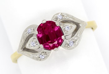Foto 1 - Damen Diamanten-Ring mit 0,90ct rotem Super Rubin, Q1355