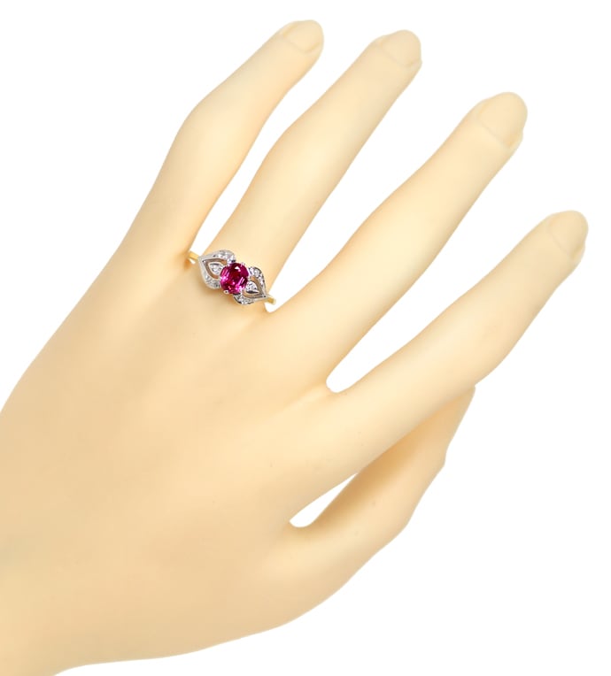 Foto 4 - Damen Diamanten-Ring mit 0,90ct rotem Super Rubin, Q1355