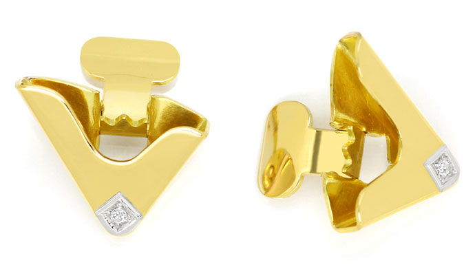 Foto 1 - Perfekte Gold-Hemdkragenecken mit Diamanten, R9048