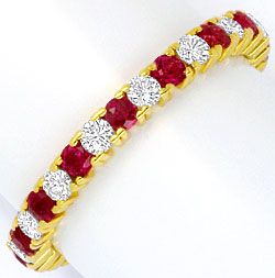 Foto 1 - Vollmemory Diamant-Ring Rubine Brillanten, Gelbgold 18K, S4485