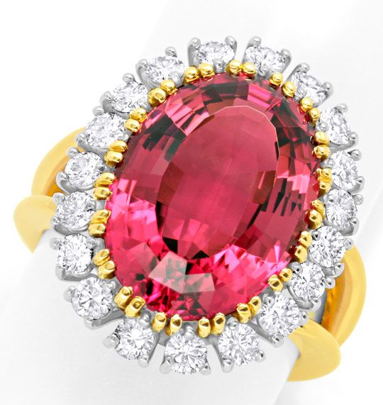 Foto 2 - Diamant-Ring 13ct Roter Turmalin / Rubellit, S6050